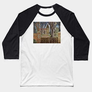 Church Landscape Painting Baseball T-Shirt